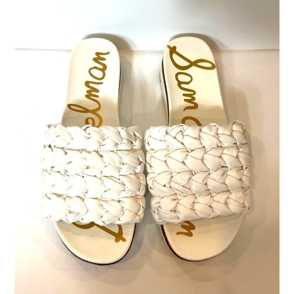 Sam Edelman Ainslie Braided White Slide Sandals Platform Size 8 Stylish & Comfor - Picture 4 of 12